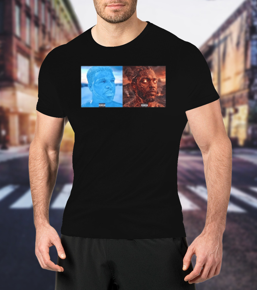 Drake Iceman Kendrick Lamar Fireman Album Cover Mashup T-Shirt