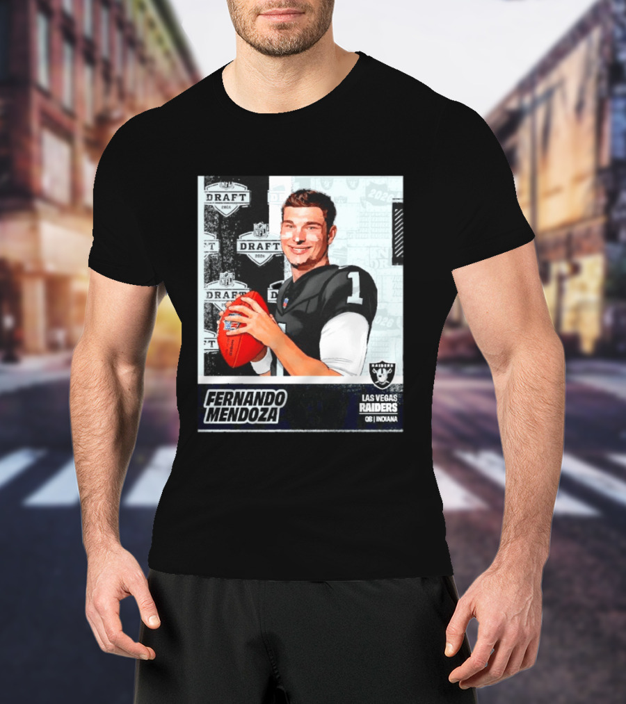 Fernando Mendoza Las Vegas Raiders 2026 Draft QB Indiana NFL T-Shirt