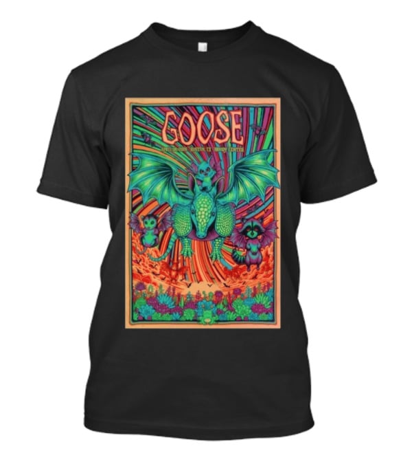 Goose April 24 2026 Austin TX Moody Center Dragon Creatures Psychedelic T-Shirt