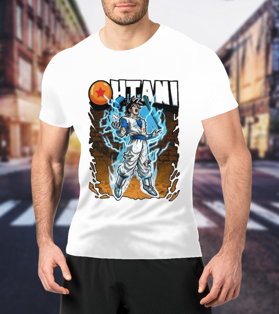Ohtani Dragon Ball Z Power Up Saiyan Baseball Fusion T-Shirt