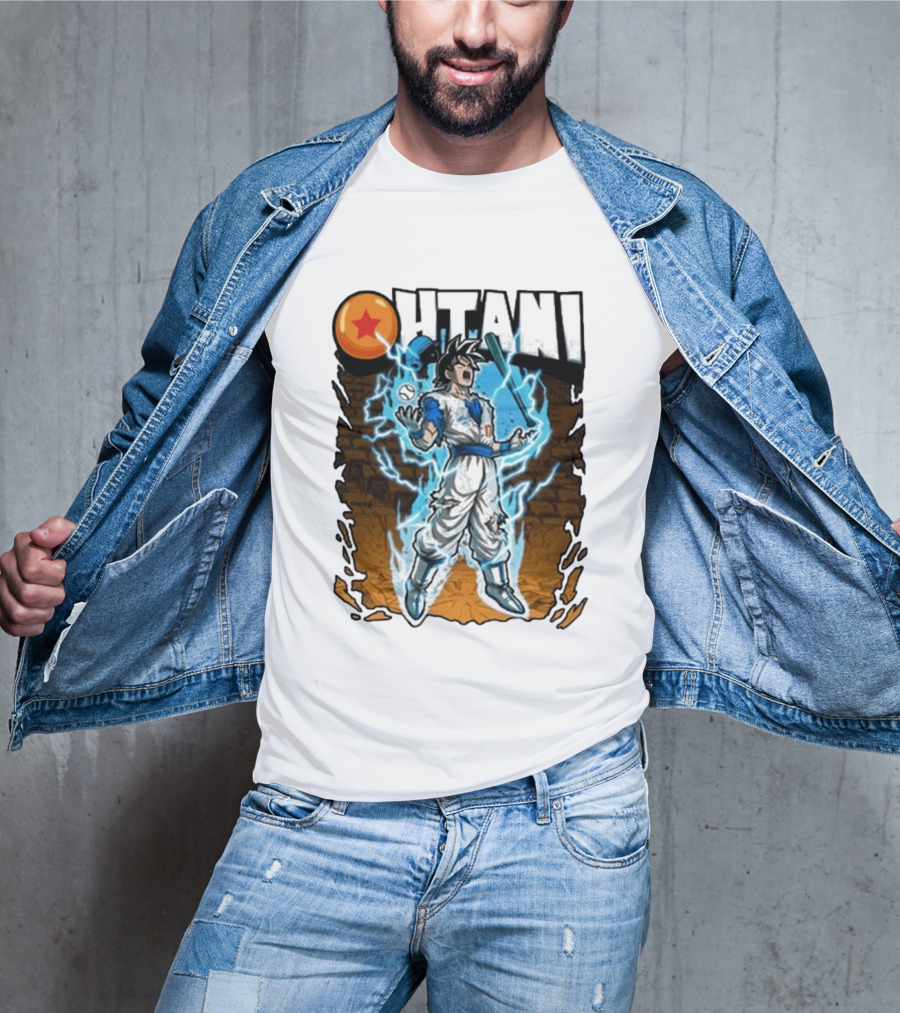 Ohtani Dragon Ball Z Power Up Saiyan Baseball Fusion T-Shirt