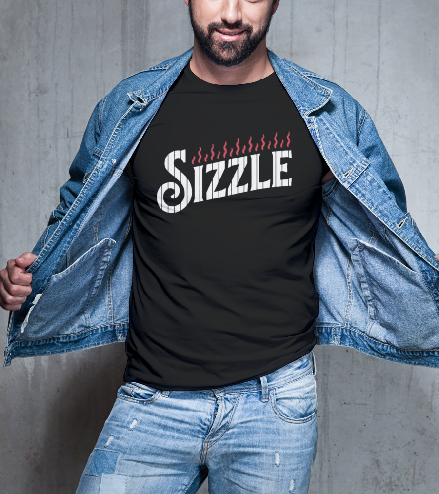 Sizzle Flames Red White JC Escarra Wearing T-Shirt