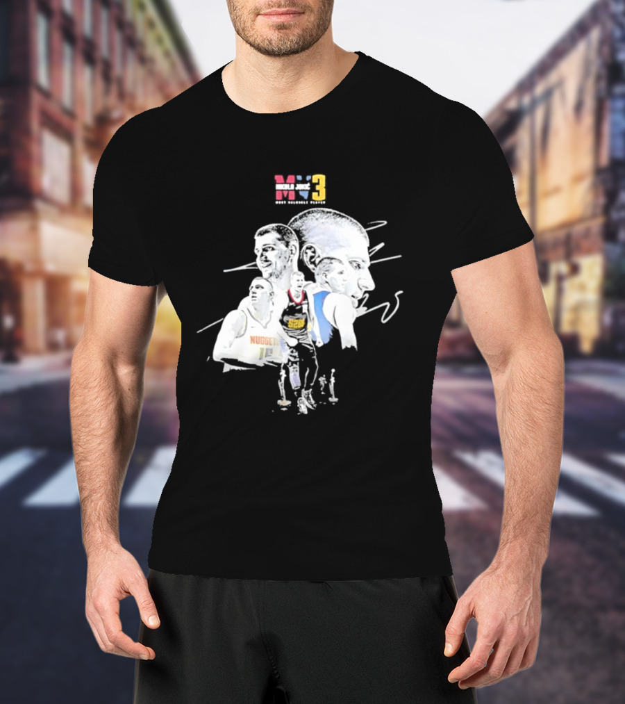 Denver Nuggets Nikola Jokic 3 MVP Basketball Art NBA 15 T-Shirt