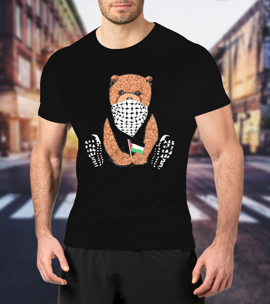 Pali Bear Palestinian Flag Face Covering T-Shirt