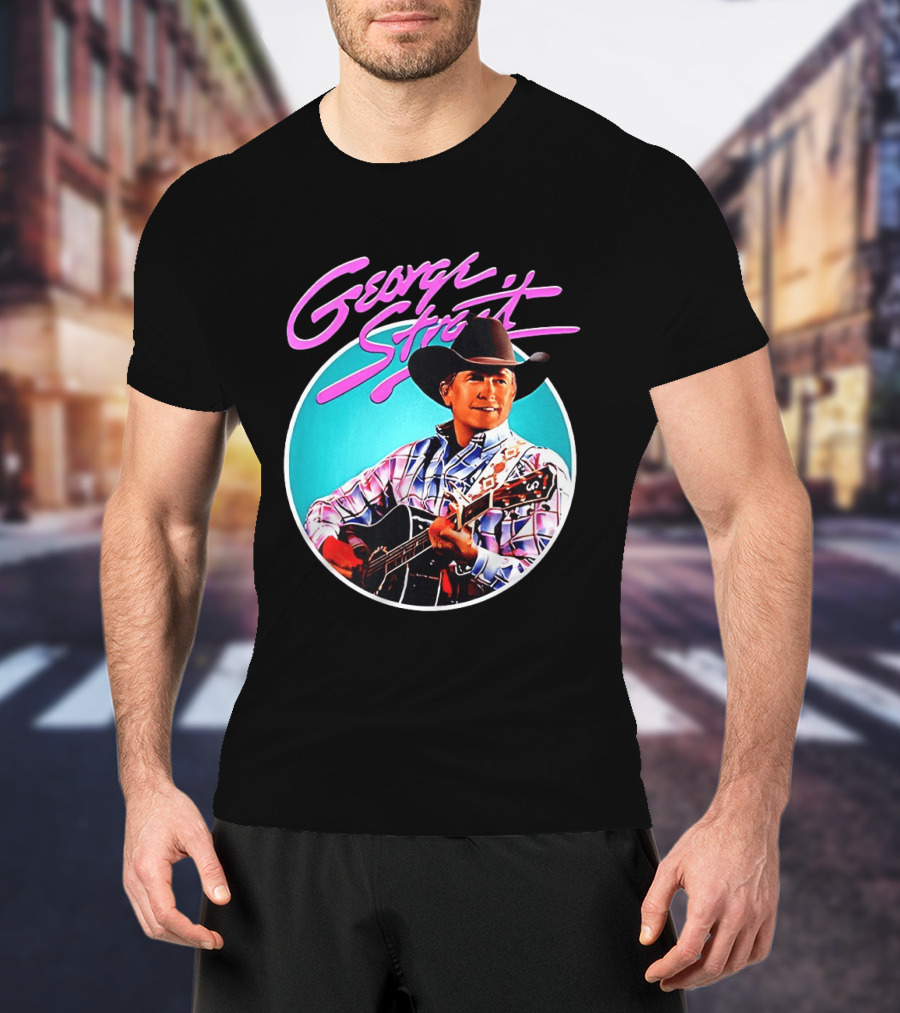 George Strait Country Music Legend Cowboy Hat And Guitar T-Shirt