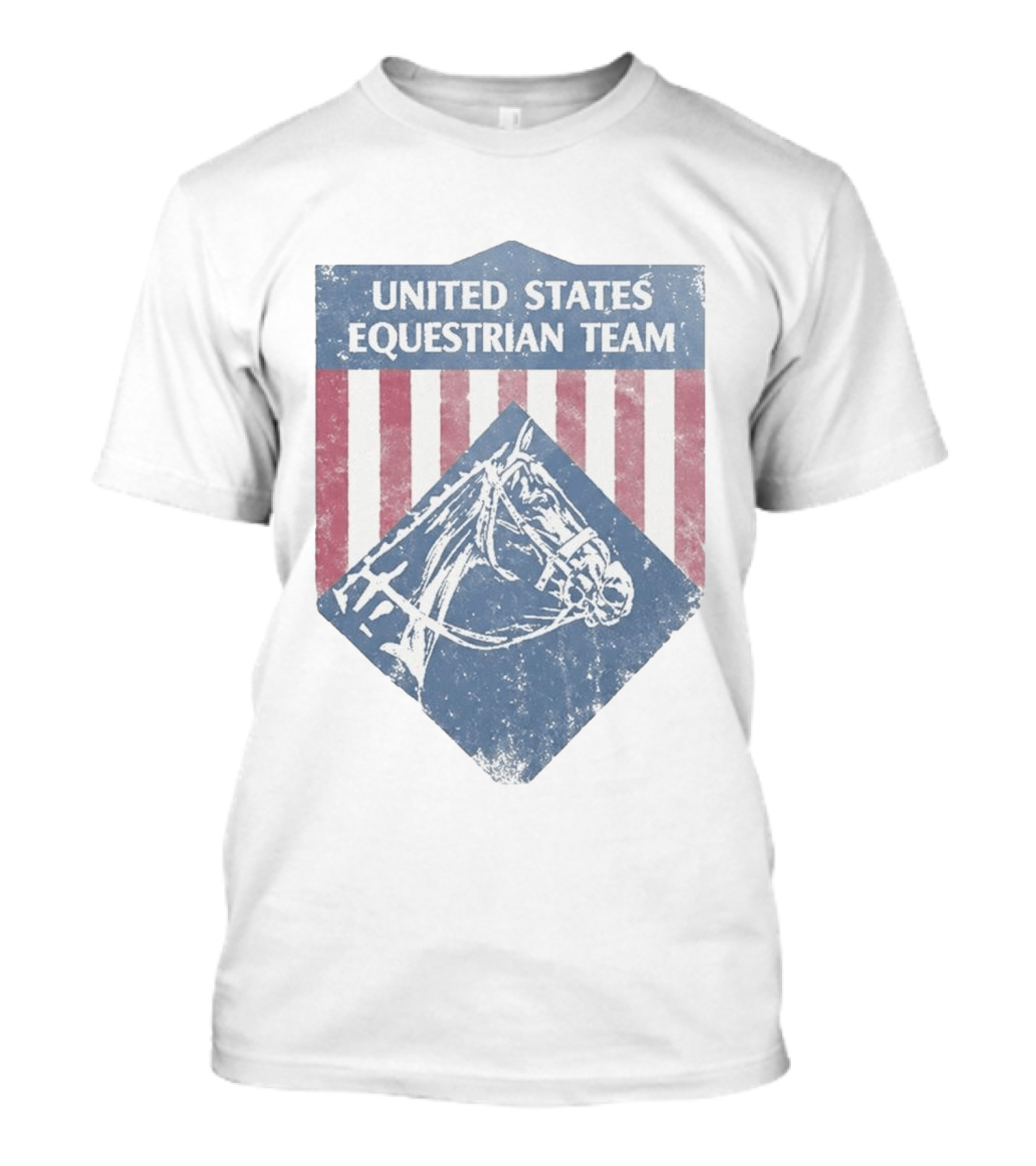 United States Equestrian Team Vintage Horse Graphic Stripes T-Shirt
