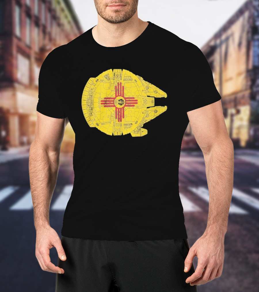 New Mexico Zia Symbol On Millennium Falcon Starship T-Shirt