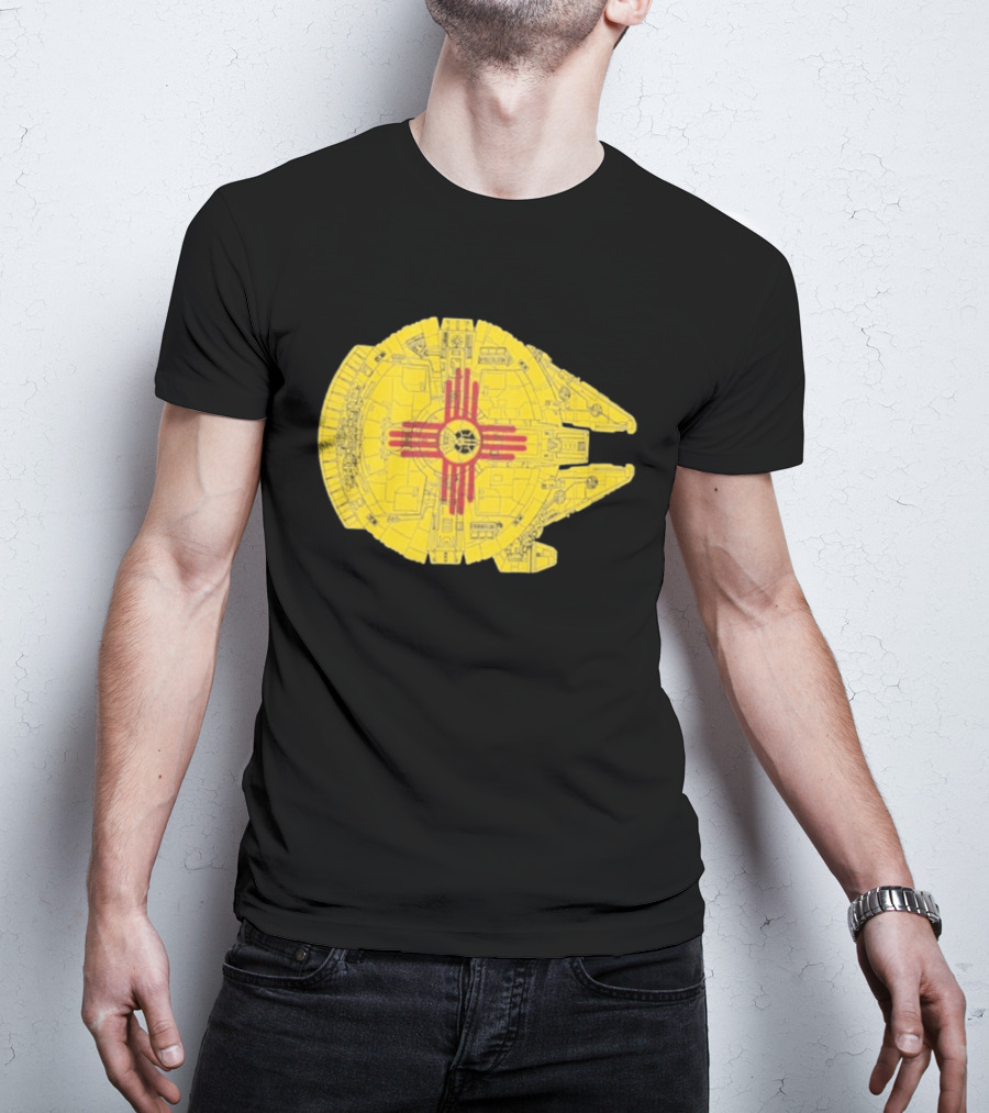 New Mexico Zia Symbol On Millennium Falcon Starship T-Shirt