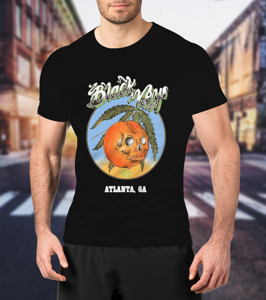 Black Keys Atlanta GA Skull Orange T-Shirt
