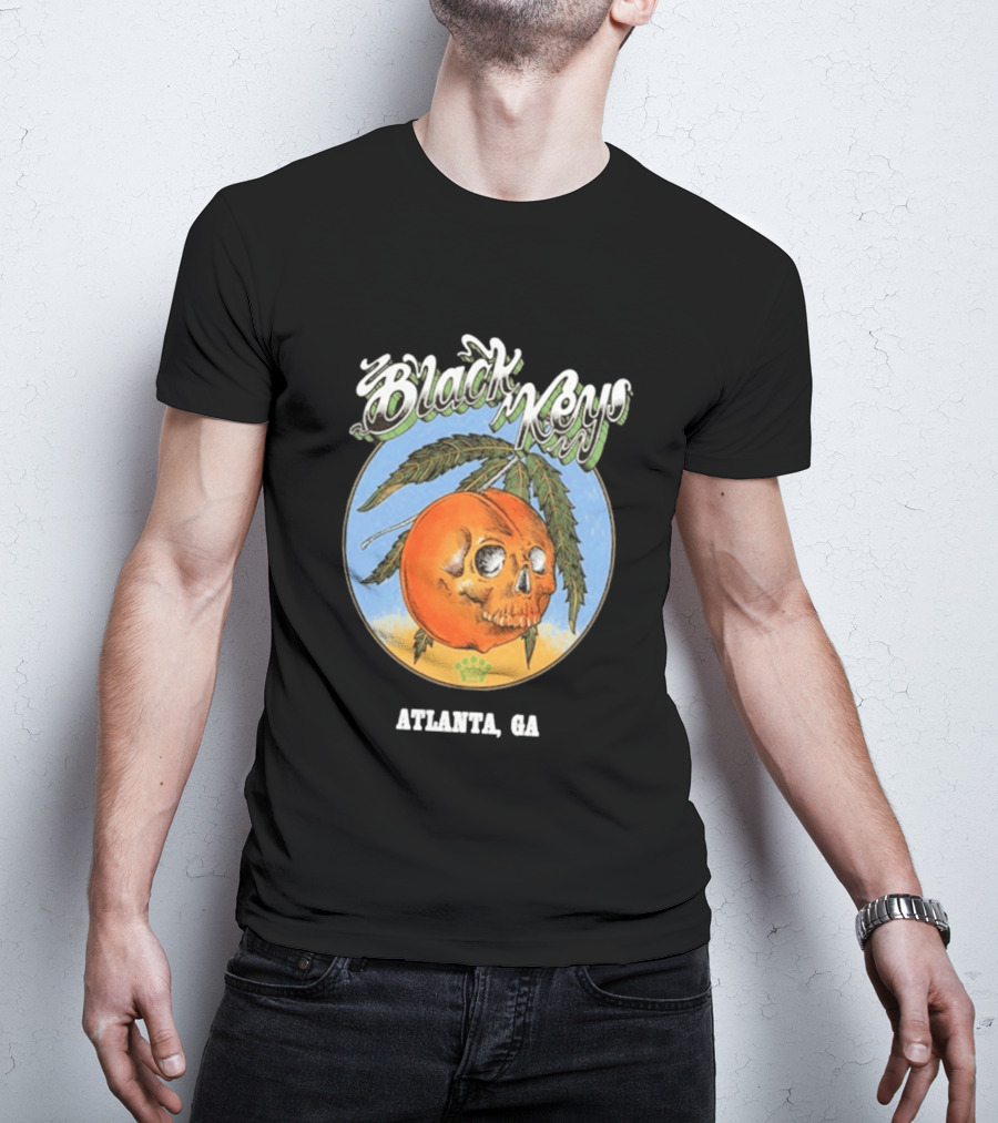 Black Keys Atlanta GA Skull Orange T-Shirt