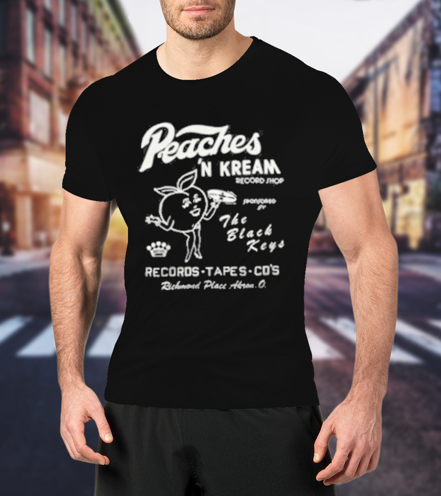 Peaches N Kream Records Promoted By The Black Keys Records Tapes CDs Atlanta GA T-Shirt
