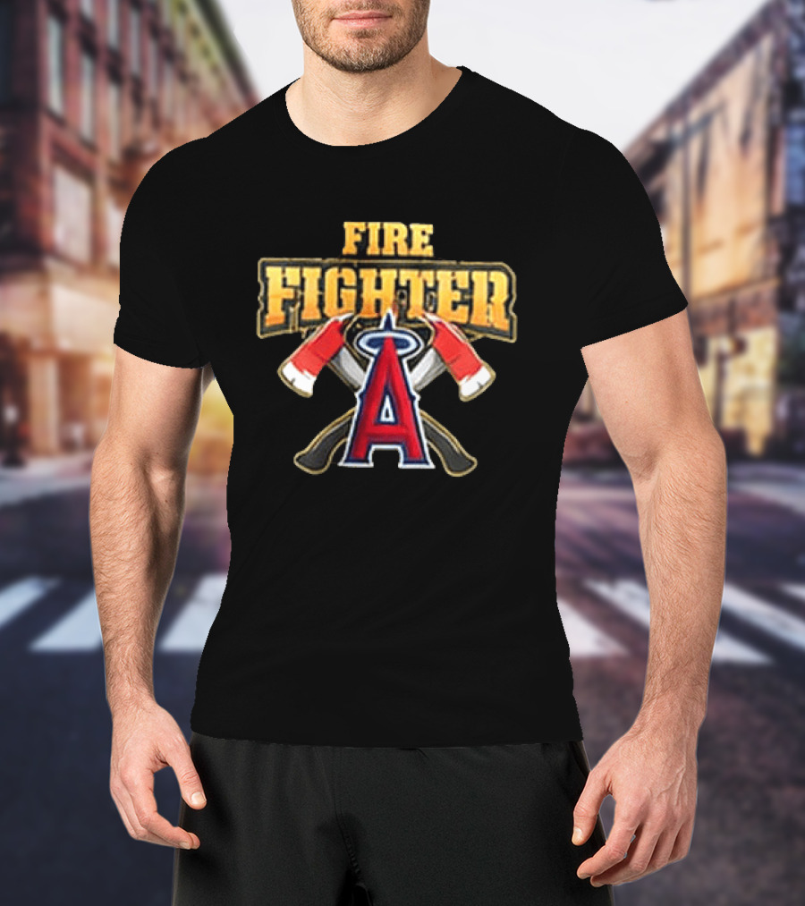 2026 Angels Firefighter Appreciation Giveaway Fire Fighter Axes T-Shirt