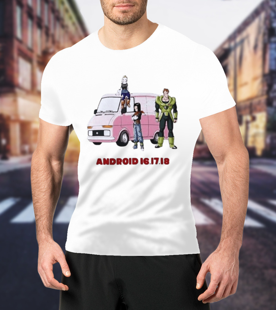 Dragon Ball Z Android 16 17 18 Pink Van Scene T-Shirt