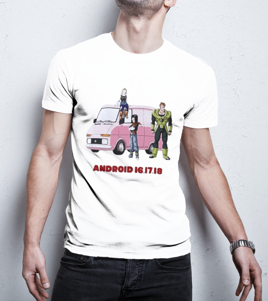 Dragon Ball Z Android 16 17 18 Pink Van Scene T-Shirt