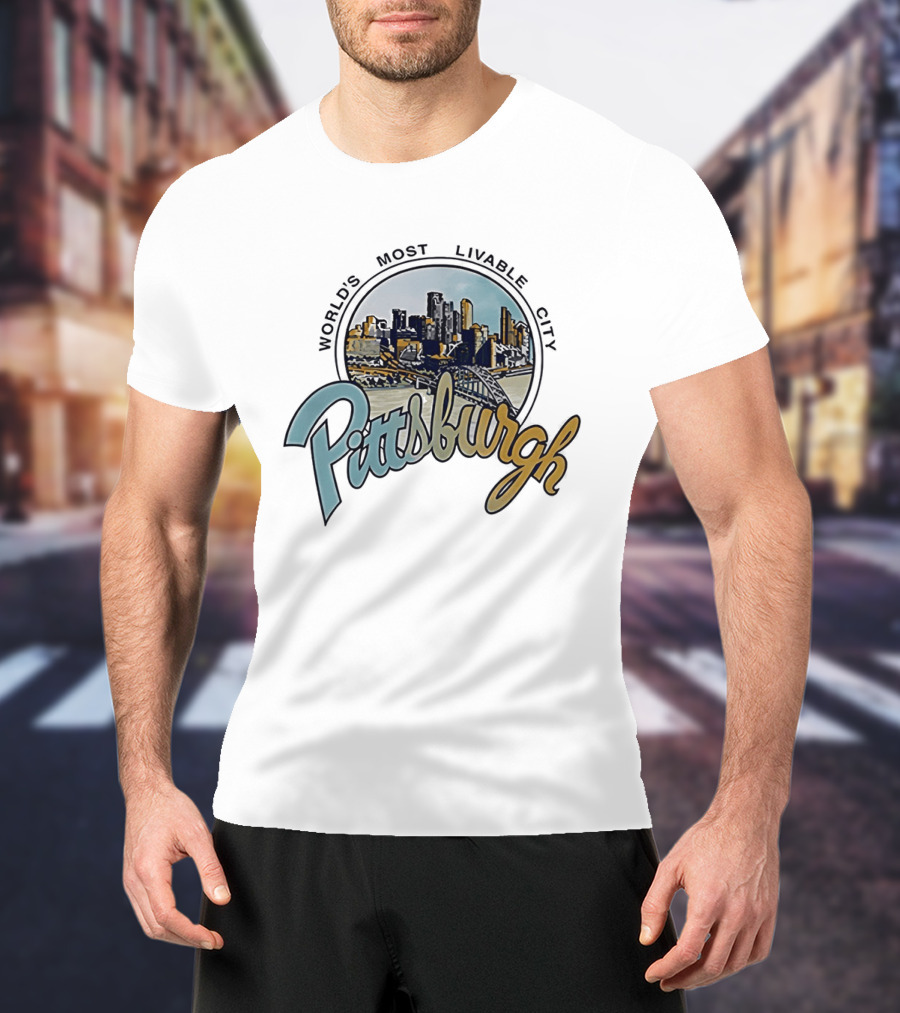 World's Most Livable City Pittsburgh Skyline T-Shirt