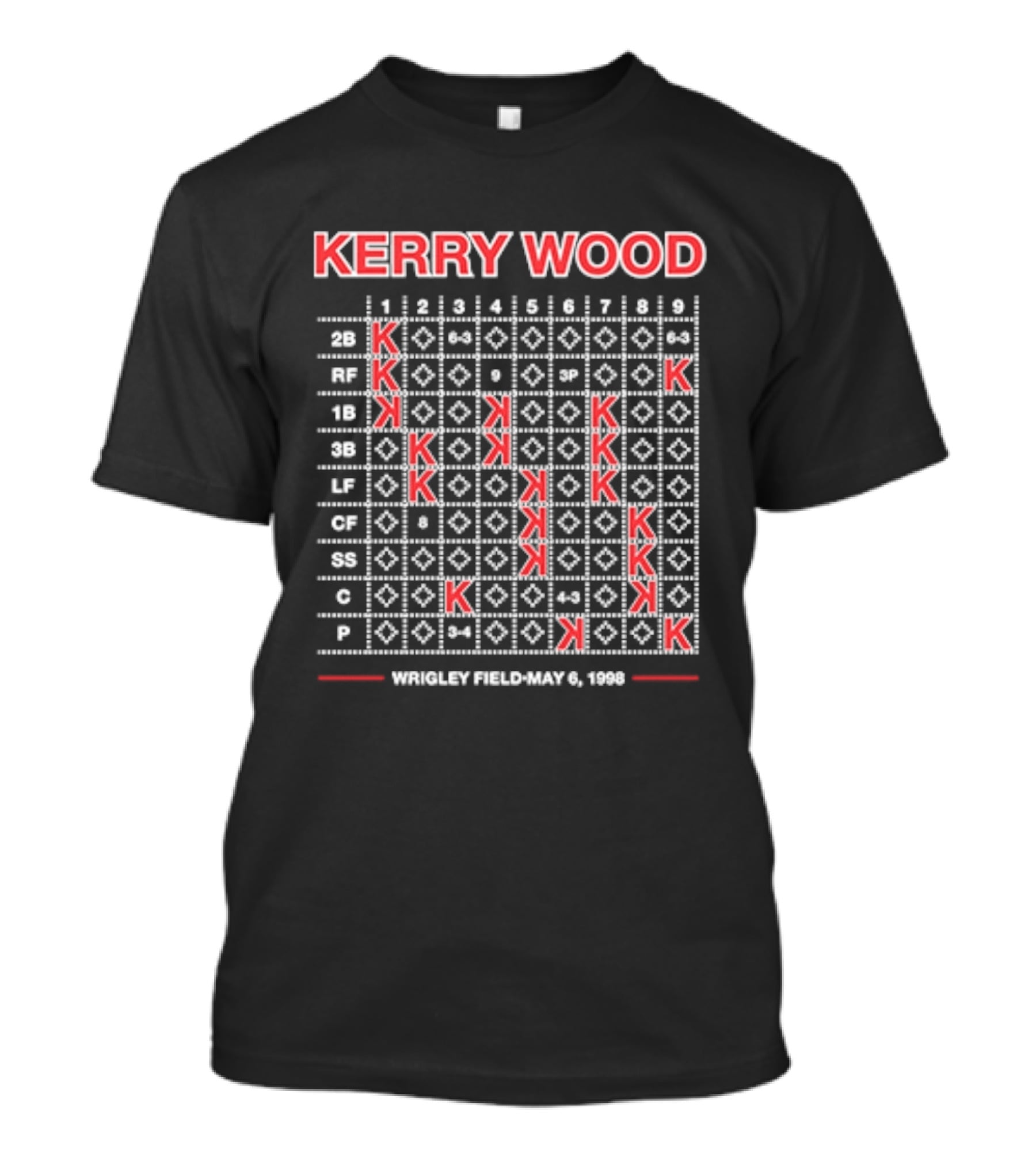 Kerry Wood 20 Strikeouts May 6 1998 Scorecard T-Shirt