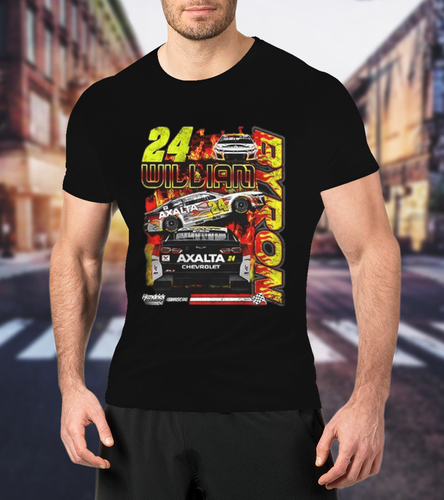 William Byron 24 Axalta Chevrolet Flames Racing Hendrick Motorsports T-Shirt
