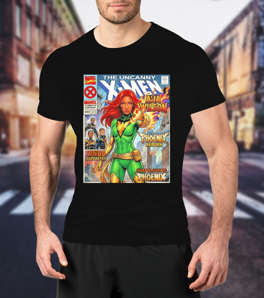The Uncanny X Men A'Ja Wilson Phoenix Reborn WNBA Superstar Unapologetic Phoenix Comic T-Shirt