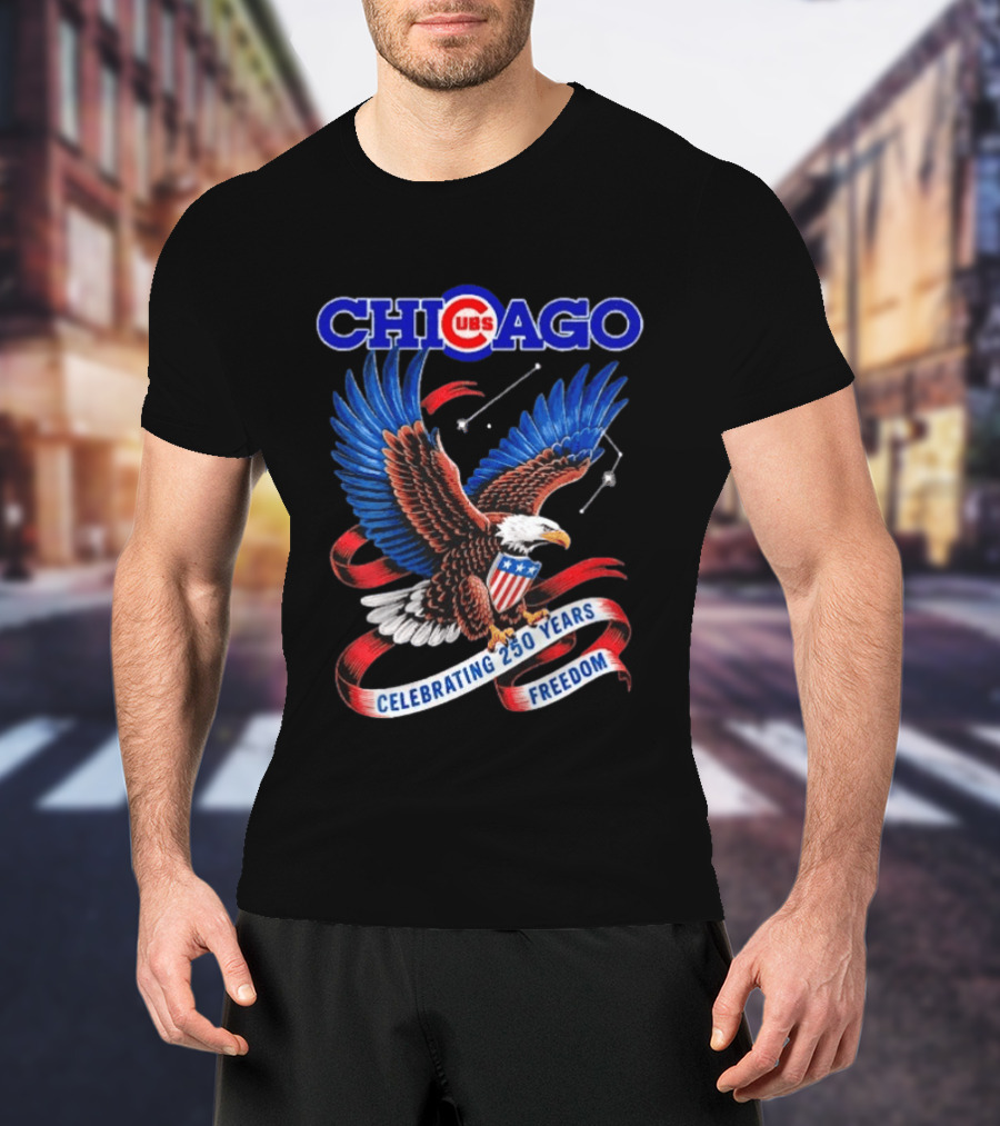 Chicago Cubs Bald Eagle Celebrating 250 Years Freedom T-Shirt