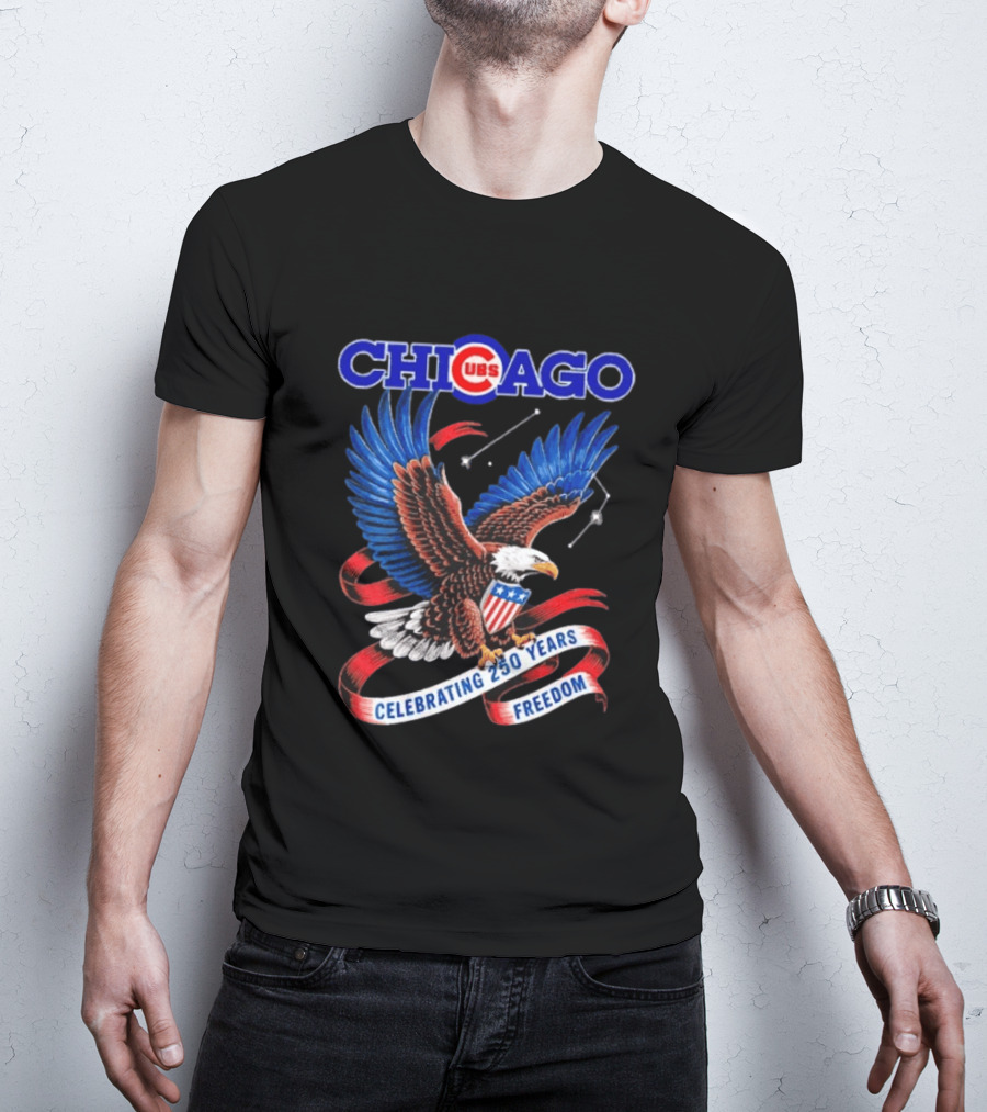 Chicago Cubs Bald Eagle Celebrating 250 Years Freedom T-Shirt