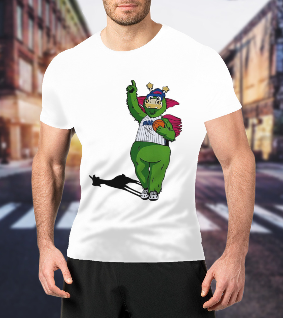 Orlando Magic Stuff Mascot In NBA Jersey Holding Basketball T-Shirt
