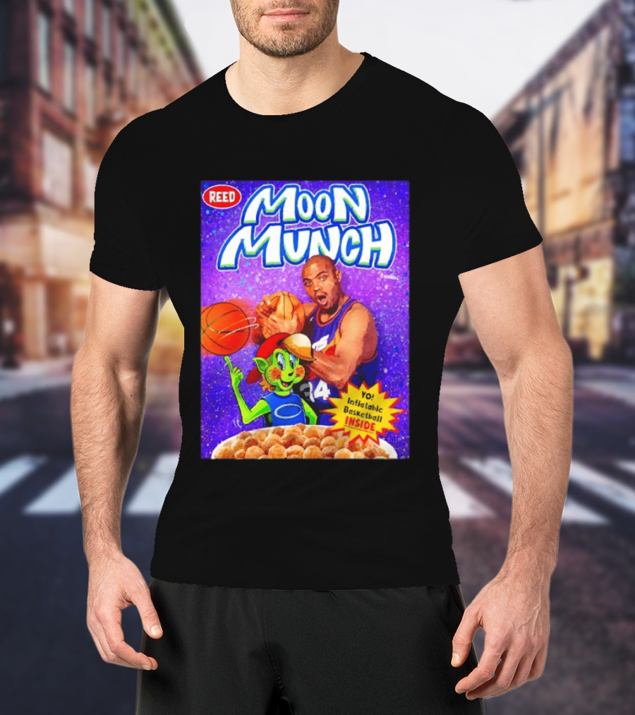Reed Moon Munch Basketball Cereal Charles Barkley Phoenix Suns Magic T-Shirt