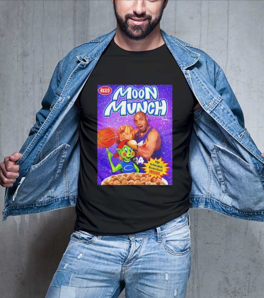 Reed Moon Munch Basketball Cereal Charles Barkley Phoenix Suns Magic T-Shirt
