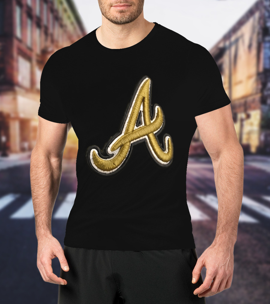 Atlanta Braves Armed Forces 2026 Hat Gold Embroidered A T-Shirt