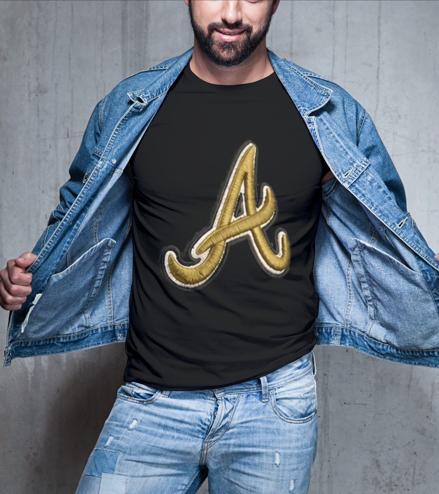 Atlanta Braves Armed Forces 2026 Hat Gold Embroidered A T-Shirt