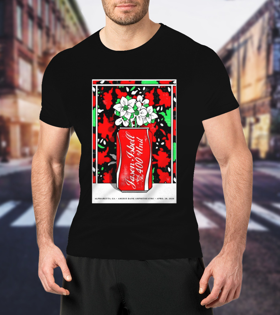 Jason Isbell And The 400 Unit Alpharetta GA Ameris Bank Amphitheatre April 28 2026 Floral Can T-Shirt