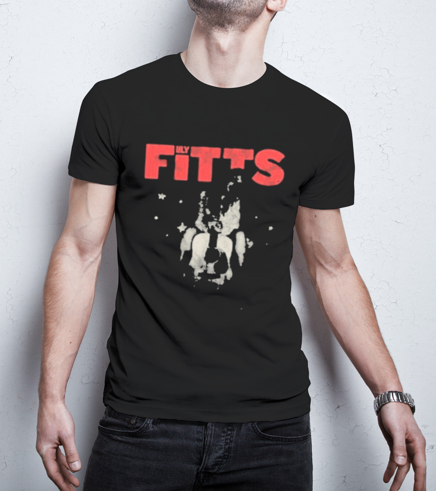 Lily Fitts Red Text With Abstract White Splash T-Shirt
