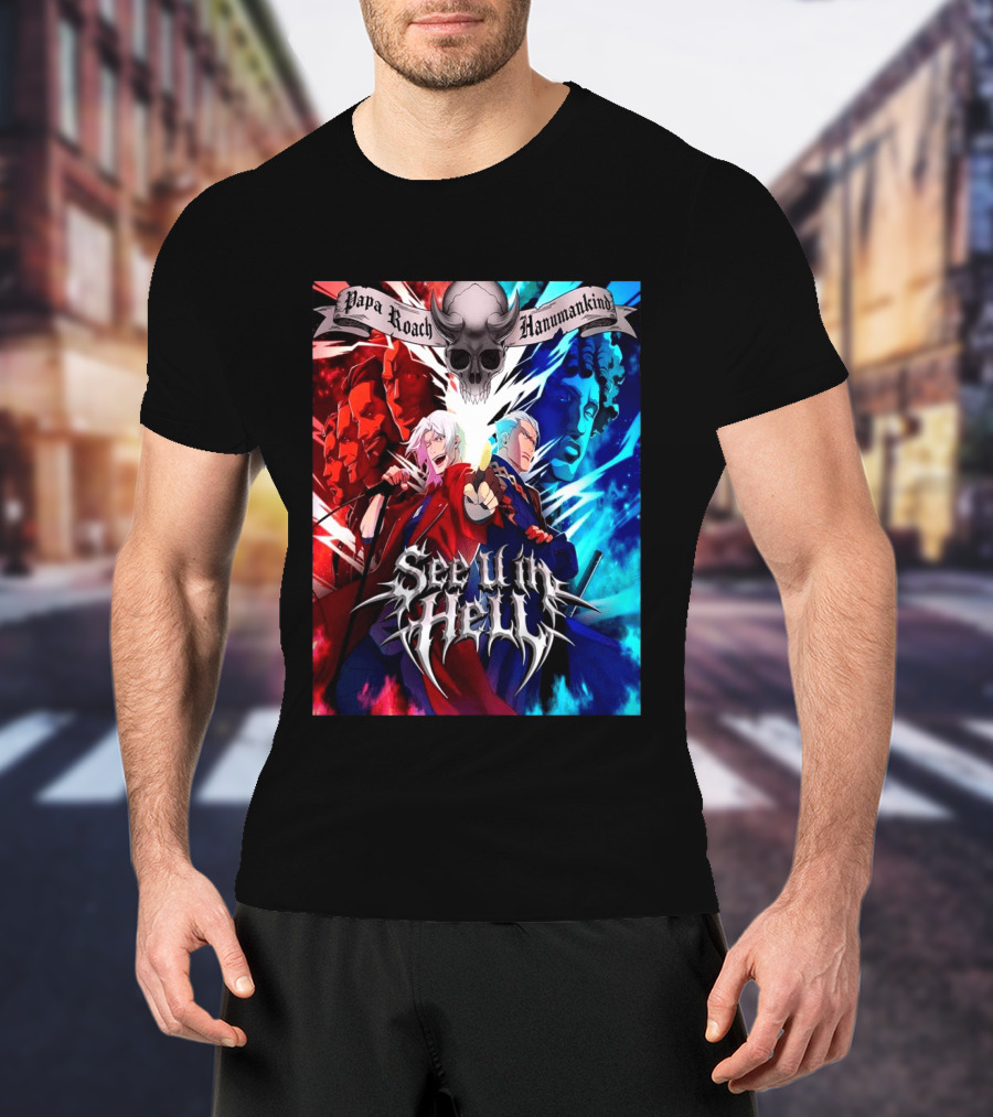 Papa Roach Hanumankind Devil May Cry Season 2 See U In Hell Song T-Shirt