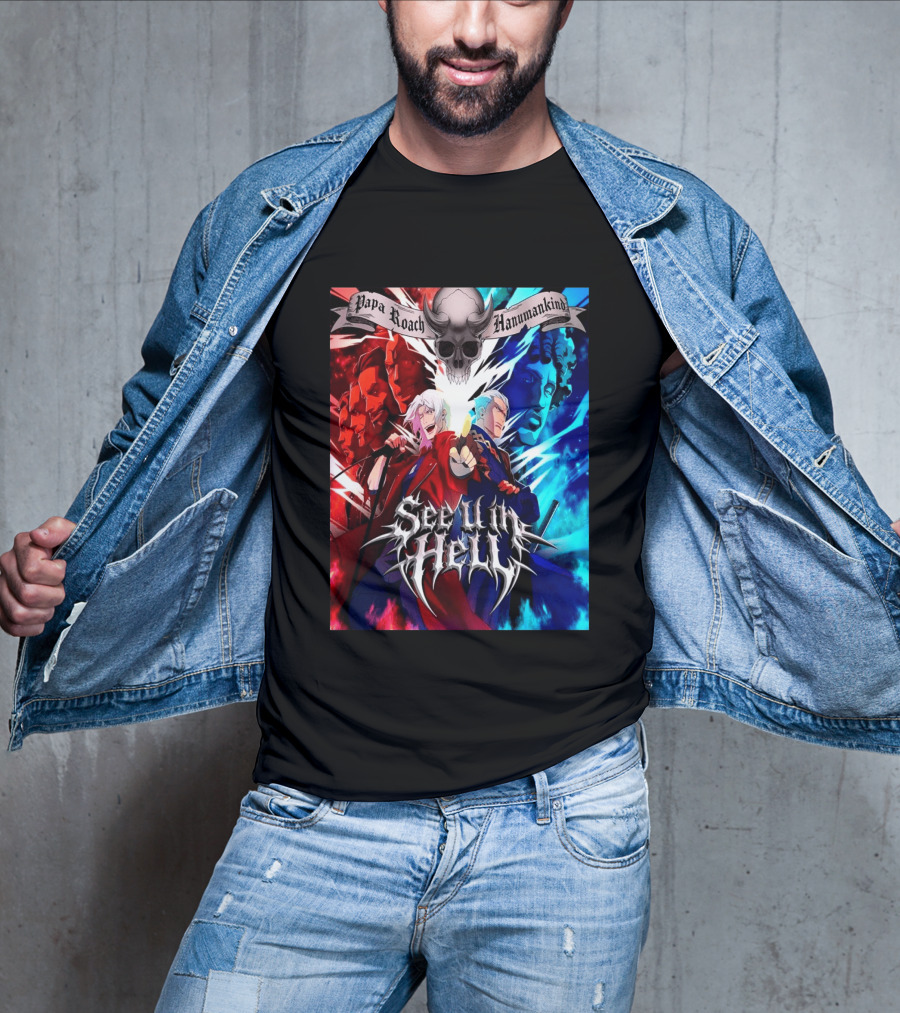 Papa Roach Hanumankind Devil May Cry Season 2 See U In Hell Song T-Shirt