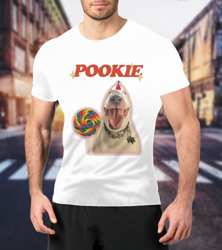 MisterMainer Pookie Bull Terrier Dog With Lollipop T-Shirt