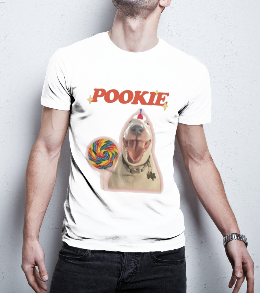 MisterMainer Pookie Bull Terrier Dog With Lollipop T-Shirt