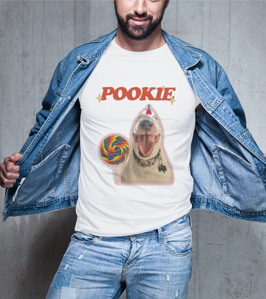 MisterMainer Pookie Bull Terrier Dog With Lollipop T-Shirt