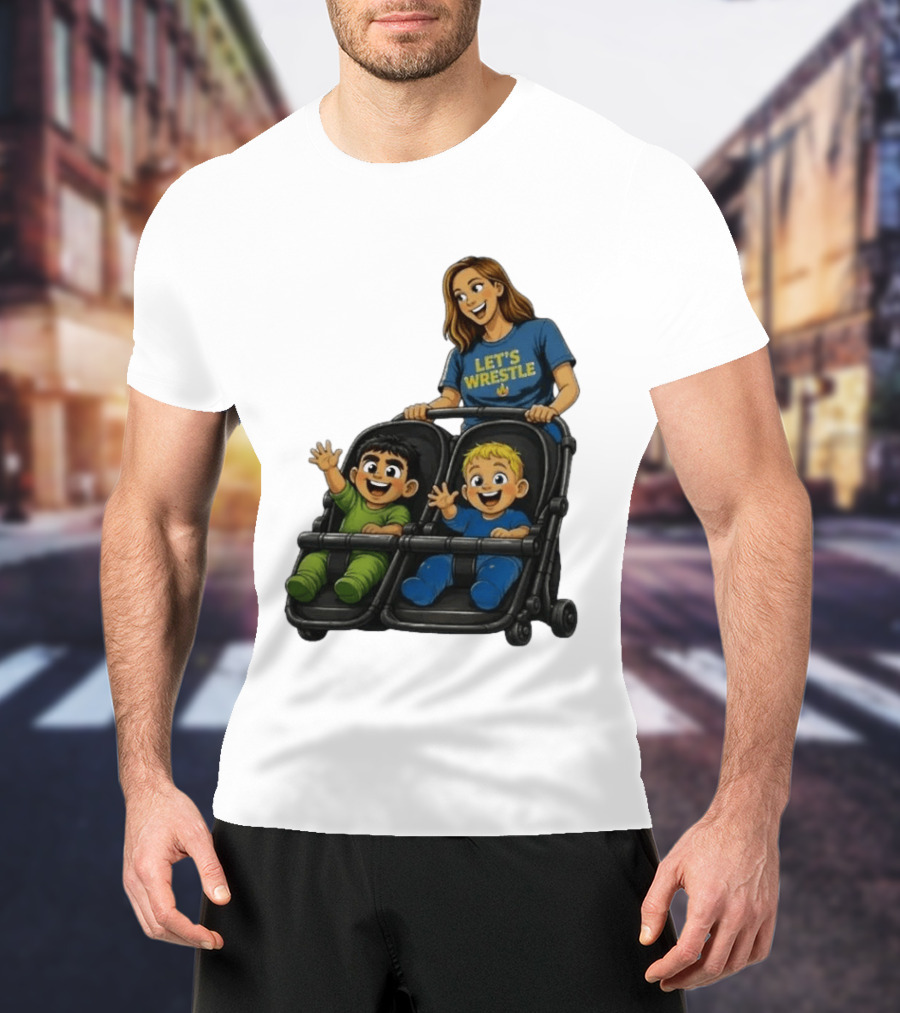 Pro Wrestling Tees Let's Wrestle Mother Lareesa Double Stroller Kids T-Shirt
