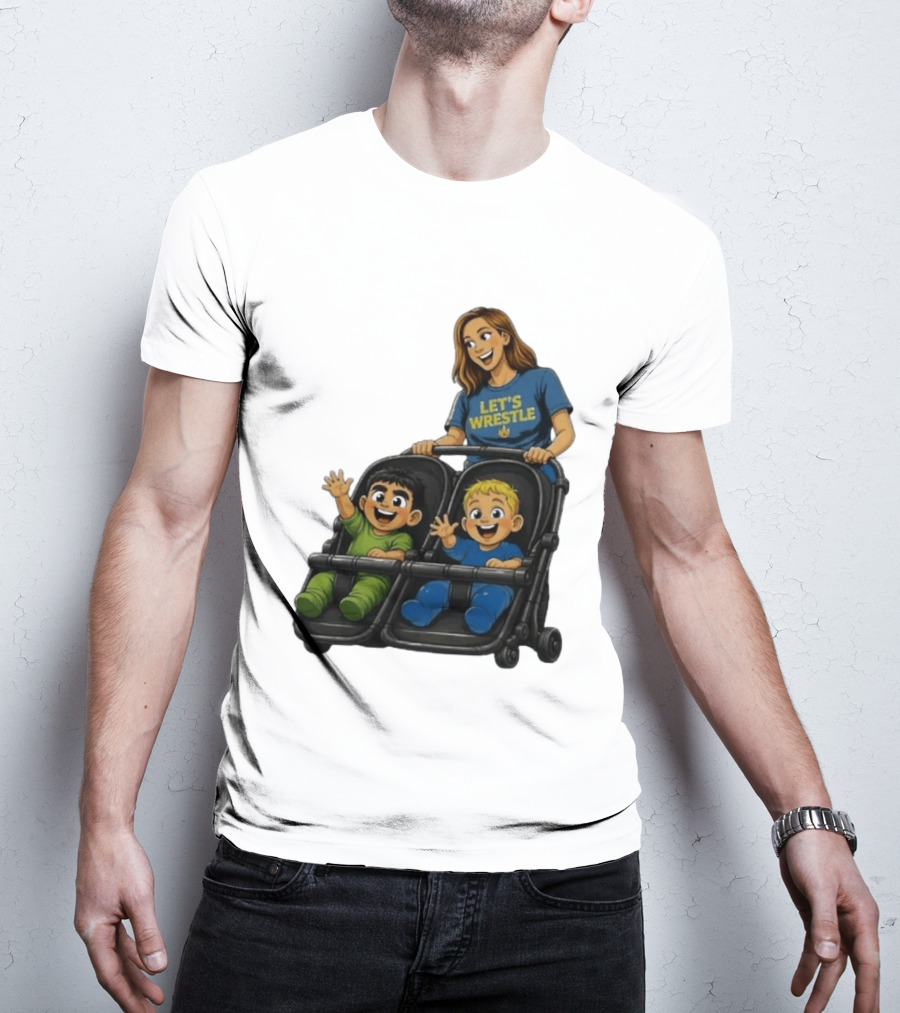 Pro Wrestling Tees Let's Wrestle Mother Lareesa Double Stroller Kids T-Shirt