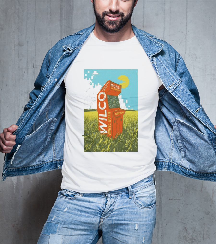 Wilco Saenger Mobile Alabama April 28th Arcade Retro Concert T-Shirt