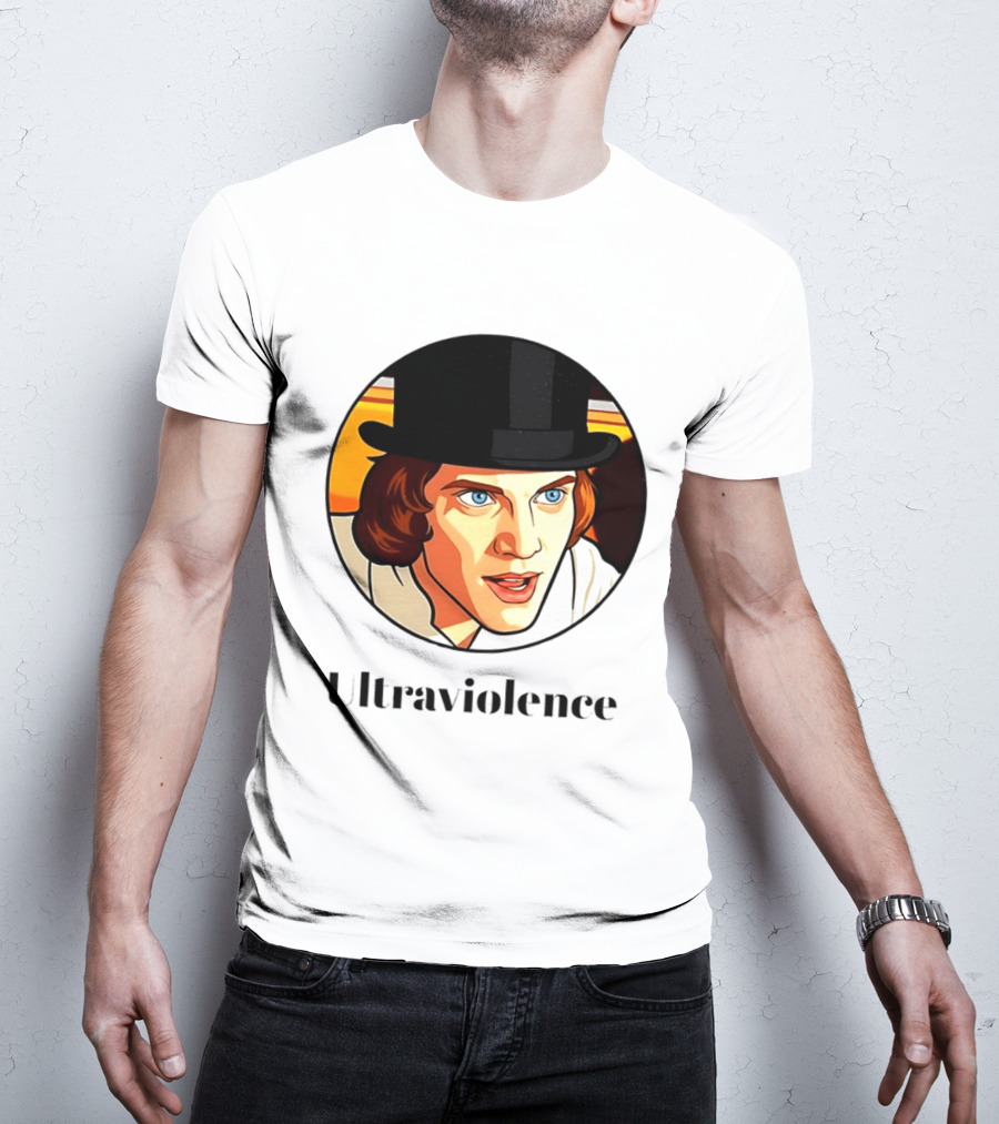 Alex DeLarge Ultraviolence Portrait Work Orange T-Shirt