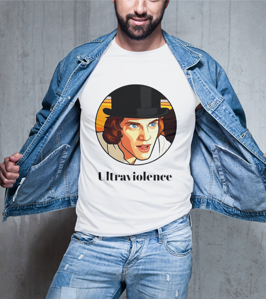 Alex DeLarge Ultraviolence Portrait Work Orange T-Shirt