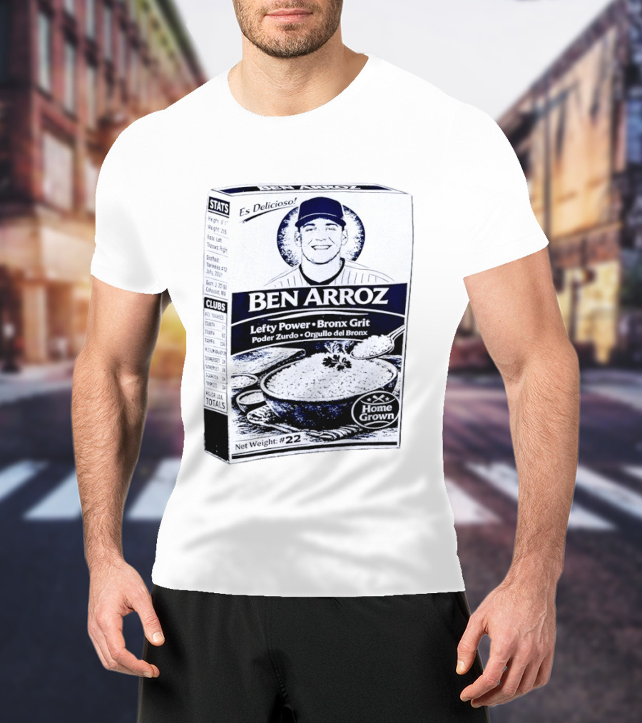 Ben Arroz Lefty Power Bronx Grit Orgullo Del Bronx Yankees Baseball Player T-Shirt