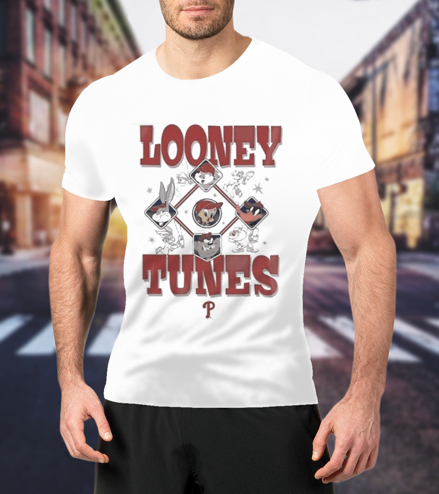Philadelphia Phillies Looney Tunes Characters Collaboration T-Shirt