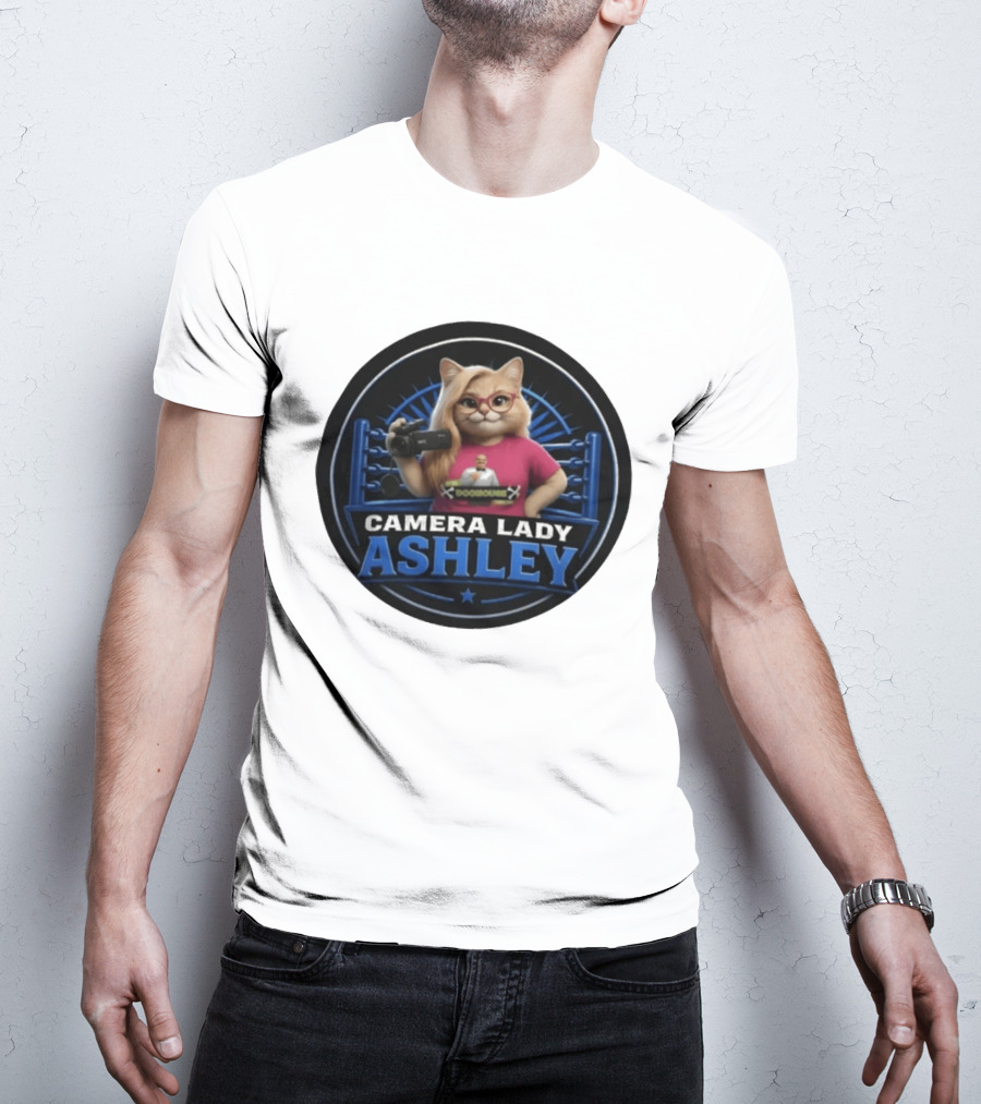 Pro Wrestling Tees Camera Lady Ashley Referee BONE Jones Productions T-Shirt