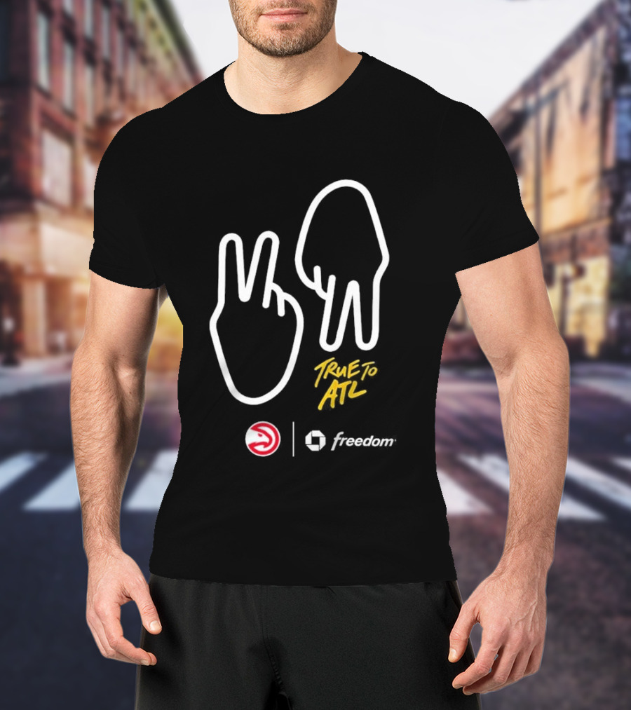 Atlanta Hawks True To ATL Peace Hand Gesture Game 6 T-Shirt