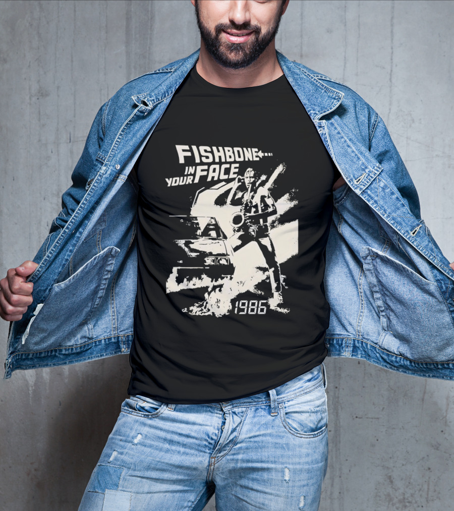 Fishbone In Your Face Band Tour 1986 Vintage Aesthetic T-Shirt