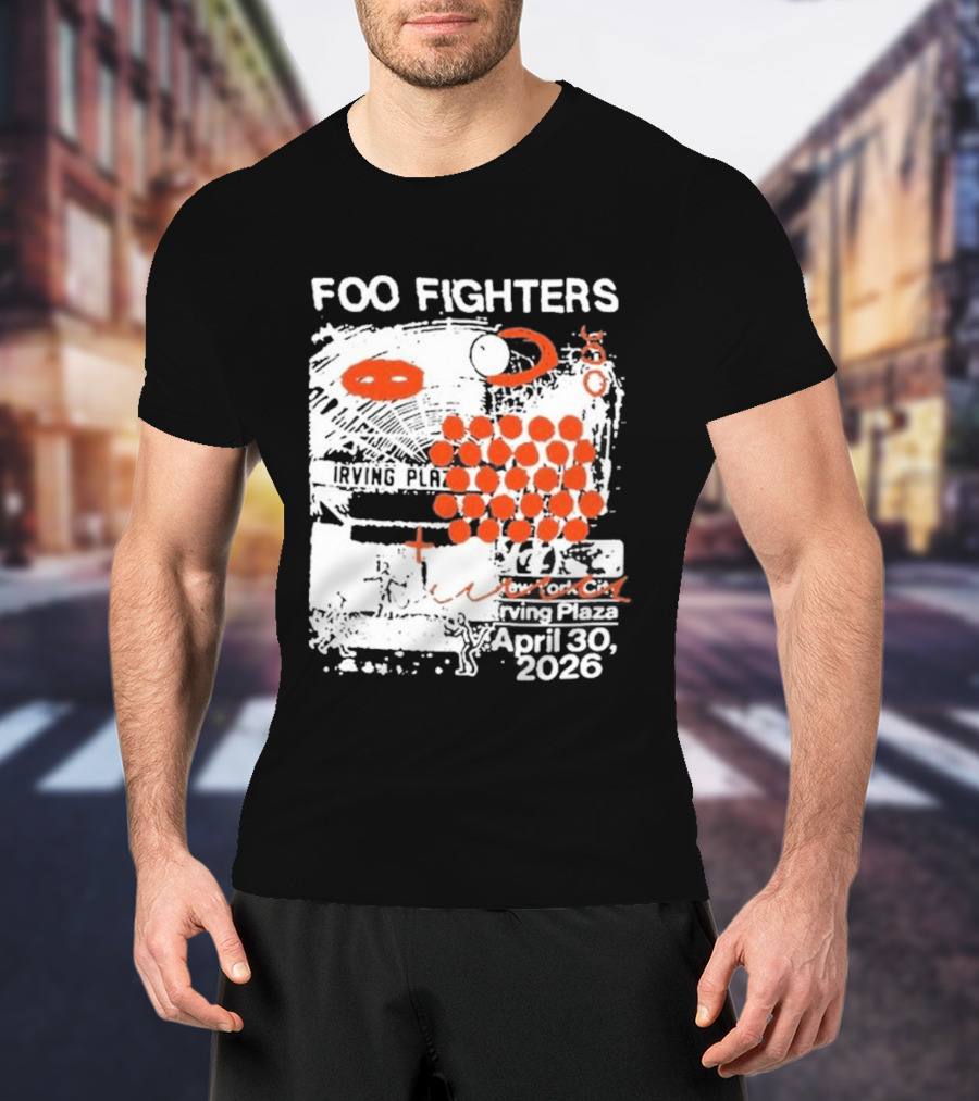 Foo Fighters April 30 New York 2026 Red Dots Abstract T-Shirt
