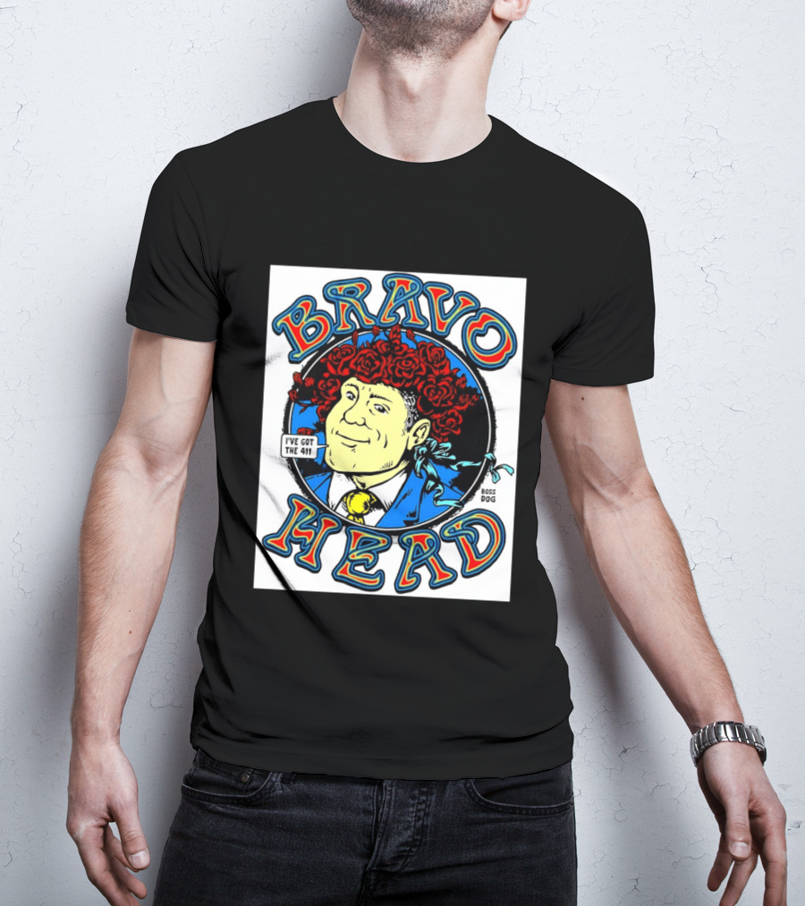 Bravo Head Boss Dog I've Got The 411 Roses T-Shirt