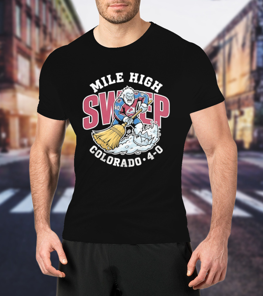 Mile High Sweep Colorado Avalanche Yeti 4 0 Victory T-Shirt