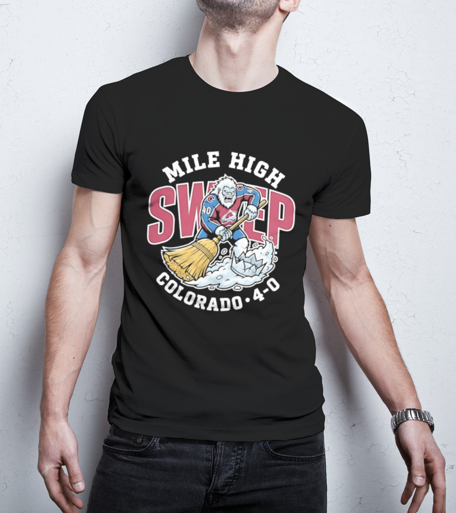 Mile High Sweep Colorado Avalanche Yeti 4 0 Victory T-Shirt